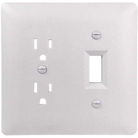 TITAN3 TECHNOLOGY 2-Gang Decorator Duplex/Toggle Combo Plastic Wall Plate, White Textured TPPCW-DT